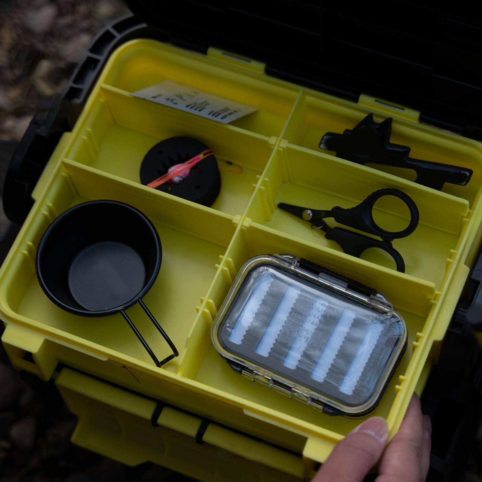 Conteneur de Stockage de pêche de Type avec Base résistante à la Pression, Attaches sécurisées et Organisation modulaire, durabilité, boîte de siège de pêche en Plein air