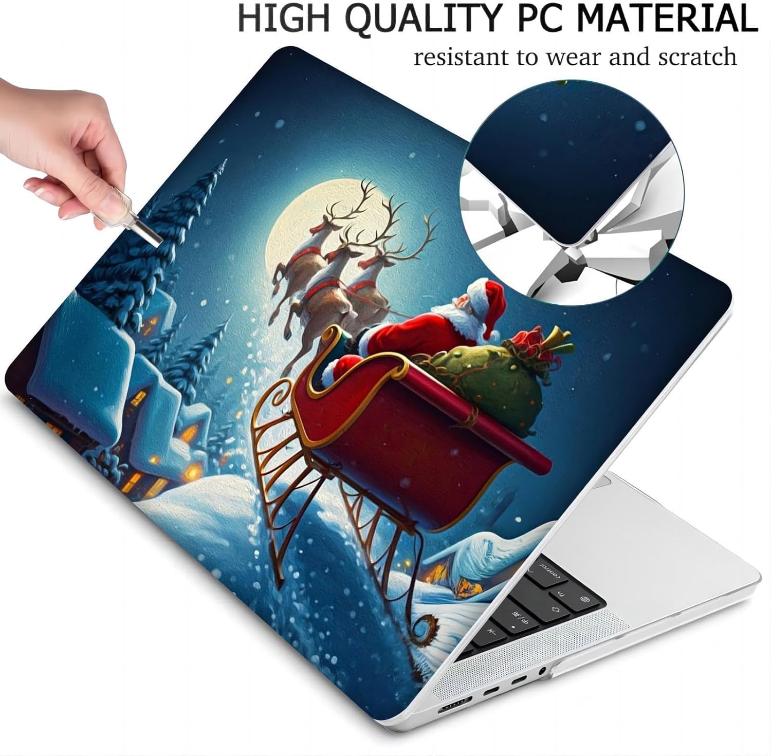 Compatible with MacBook Neo 13-inch, Hard Shell Case with Keyboard Cover and Screen Protector (A3404 A18 Pro chip, 2026 Release) - Santa Claus MC21459