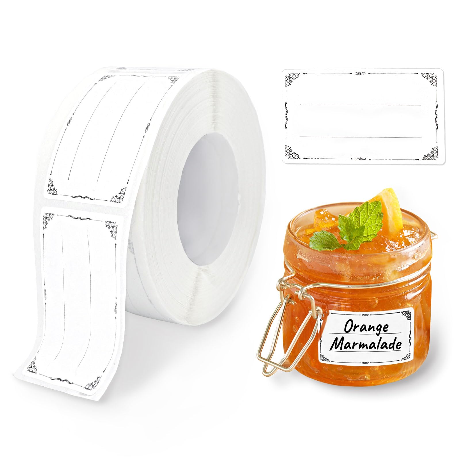 250 Stück Marmeladen Etiketten Selbstklebend 25x45mm – Aufkleber Zum Beschriften Für Gläser, Flaschen Und Geschenke