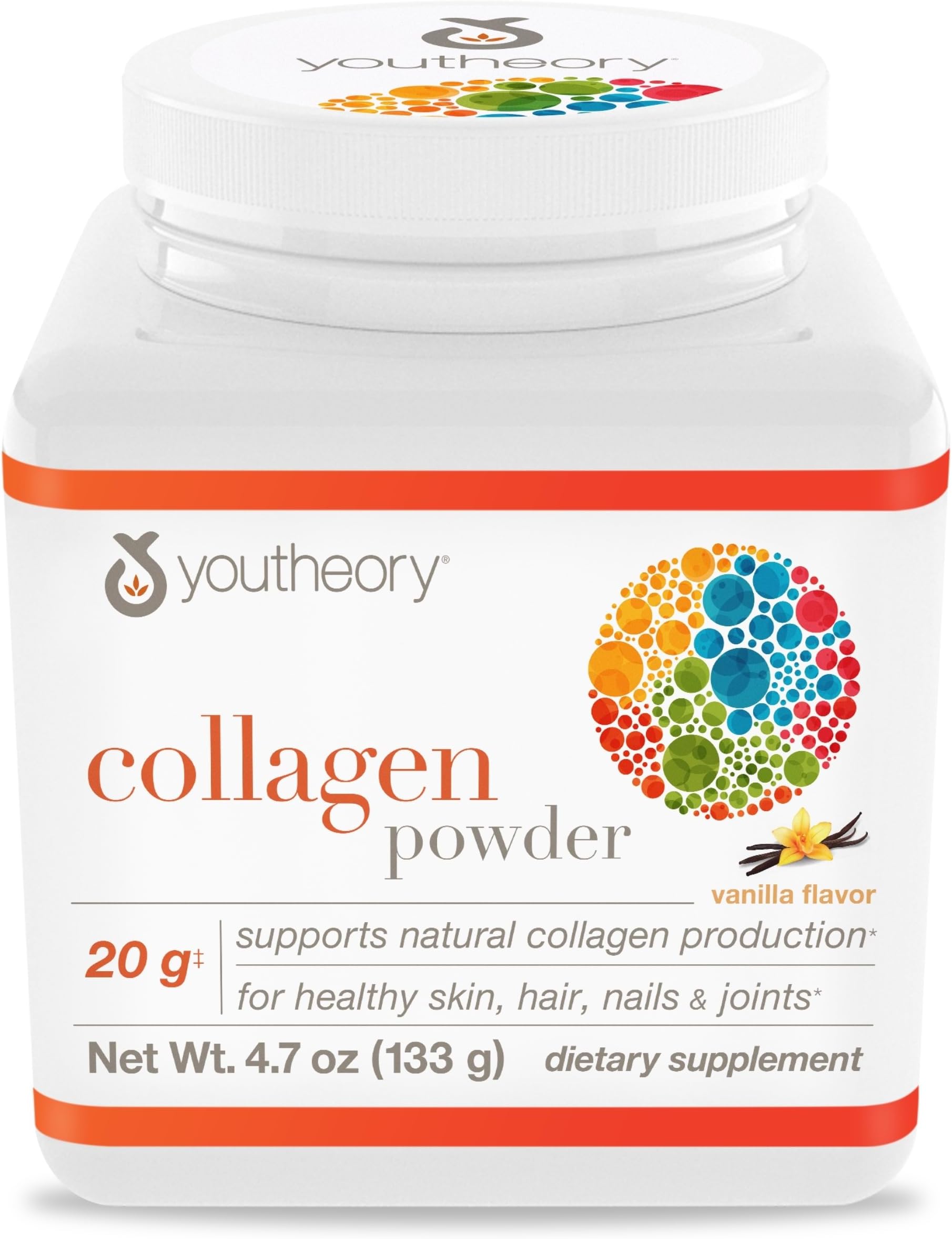 Collagen Powder - Premium Collagen Supplement with Vitamin C & Biotin - Supports Healthy Hair, Nails, Skin & Joints* - Dairy, Soy & Gluten Free (4.7 Ounce, Vanilla)