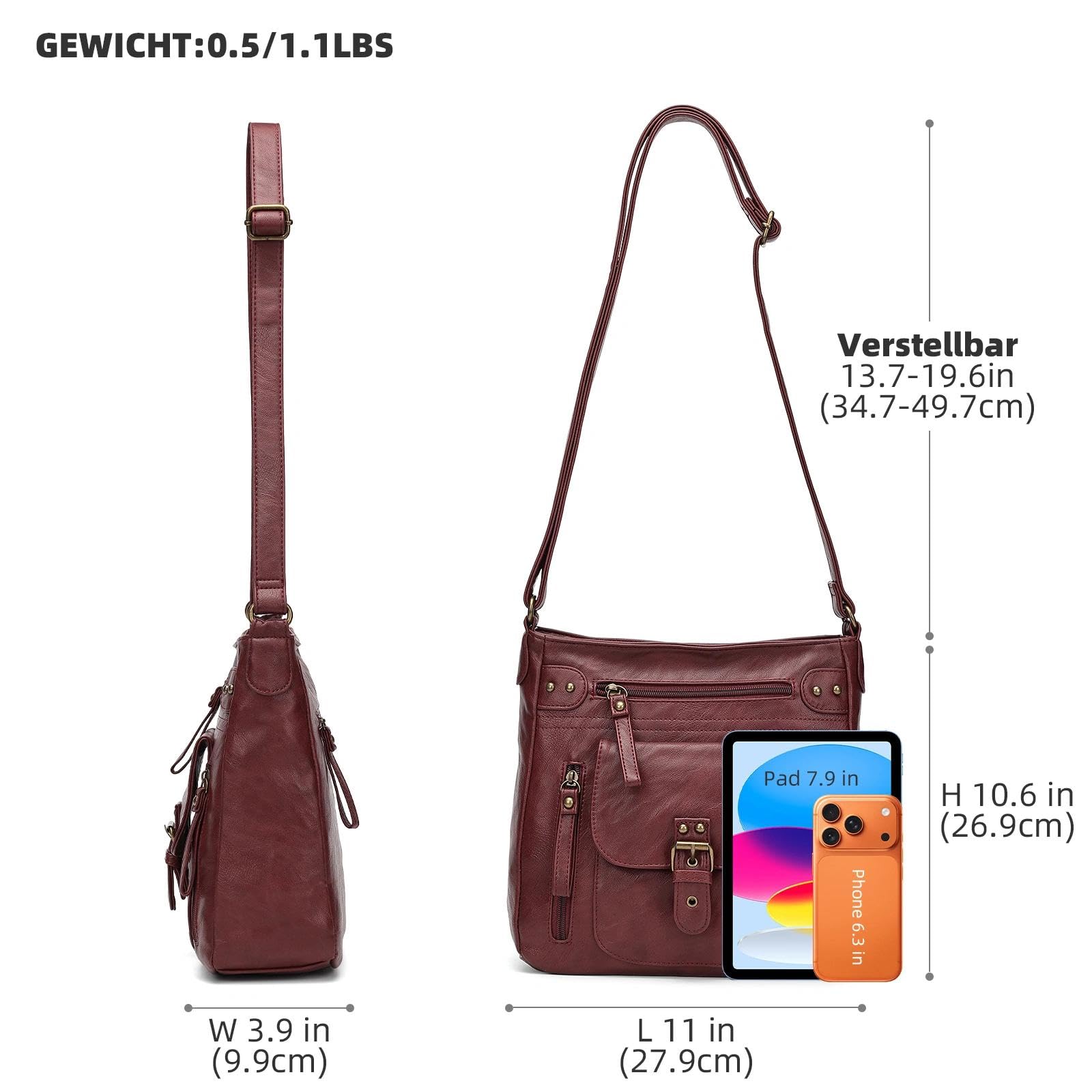 KL928 Tasche Damen Umhängetasche kleine Handtaschen Schultertasche Damentasche Damenhandtasche mittelgroß handtasche Lederhandtaschen Geldbörse PU Leder für frauen oder Mädchen