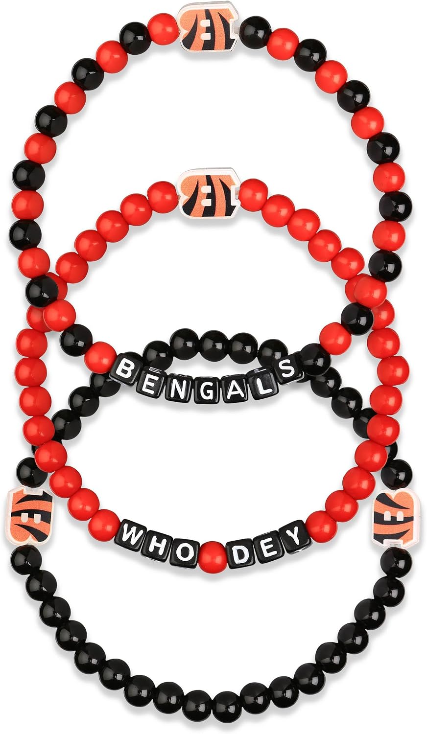 FOCO Cincinnati Bengals NFL 3 Pack Beaded Friendship Bracelet