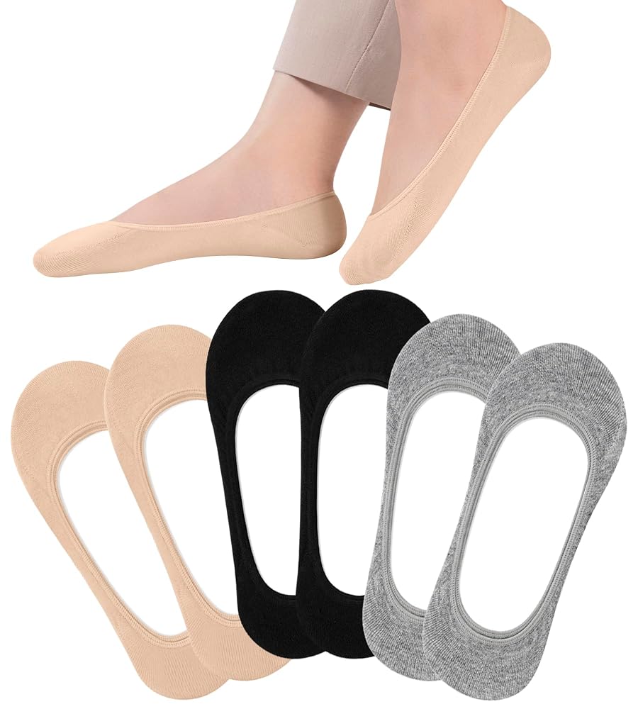 ZOLLYEE 6 Pairs No Show Socks