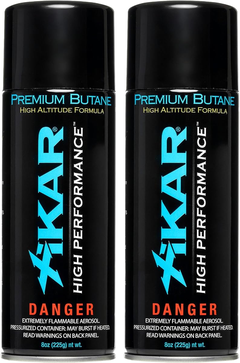 Xikar PUROFINE Recarga de combustible de butano premium (400 ml) 0 impurezas - Recarga de butano culinario ultra refinado, de grado alimenticio para antorcha y encendedor - Recambios de combustible para encendedor de llama tipo jet y antorcha de cocina (paquete de 2/8 oz)