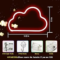Vista 78 de Cloud Neon Signs, LED Light for Wall Decor, Battery or USB Powered for Bedroom Aesthetic Teen Girl Kid Room Christmas Wedding Party (White)