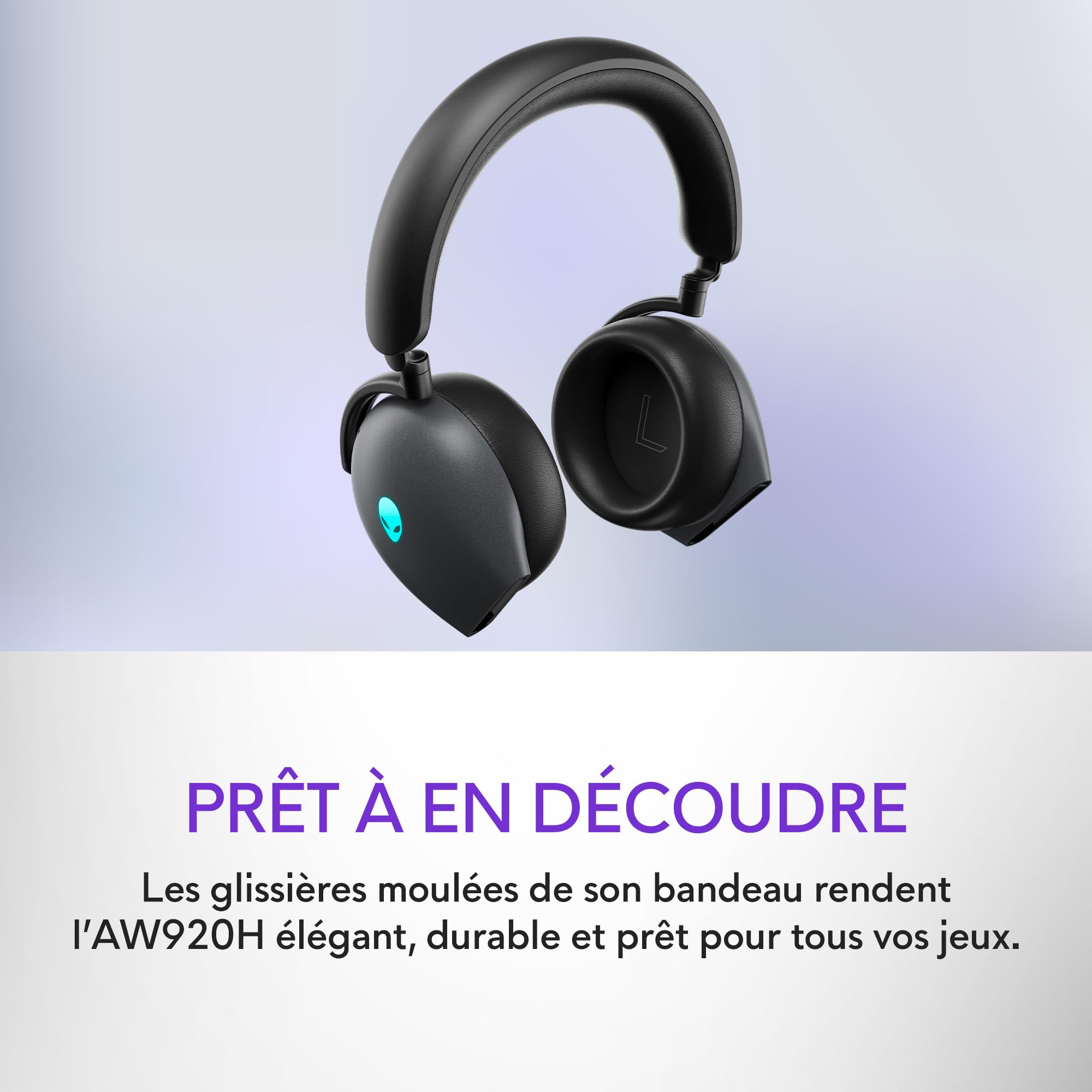 Casque de gaming Tri-Mode sans fil Alienware - AW920H, Dark Side of the Moon