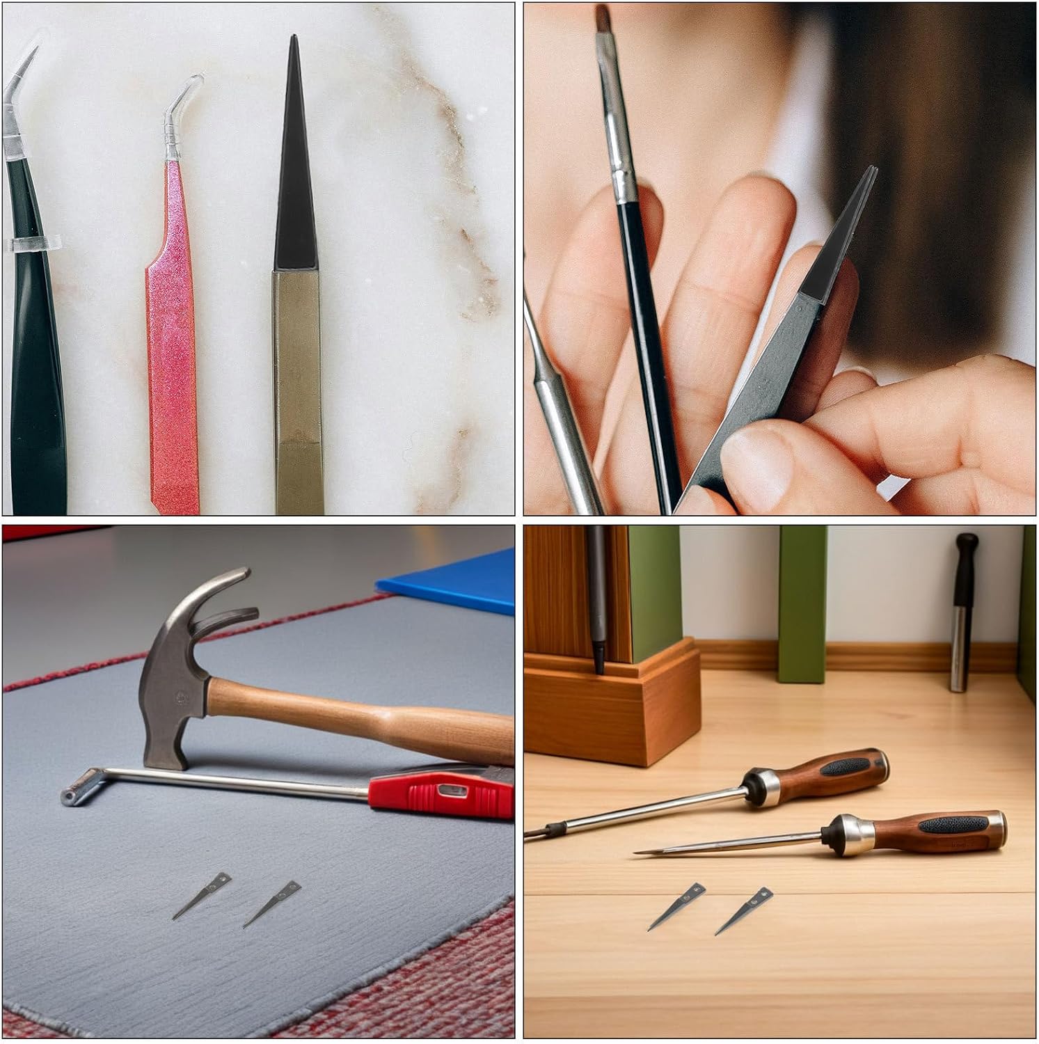 6 Pairs Replaceable Ceramic Tweezer Tips Straight Pointed Design, Non-conductive Precision Ceramic Tips for Lab and Professional Electronic Assembly Tasks