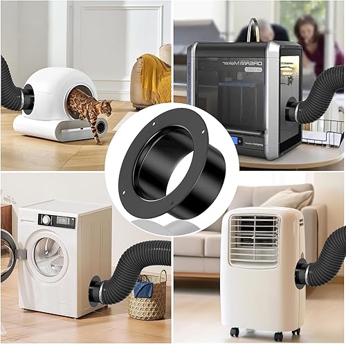 Miniatura 4 de Hon&Guan Conector de conducto de 4 pulgadas, conector de conducto de 4 pulgadas, conector de ventilación de secadora de brida para sistema de