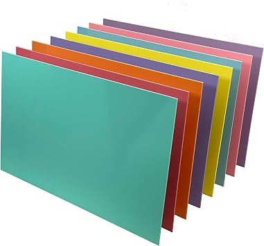 Pastel Acrylic Variety Pack | 2.6mm 1/8th Inch, 12x19 inch, CO2 Laser & Glowforge Performance Series Ready, cast Acrylic in a Variety of Solid Opaque Colors, Craft Closet Brand