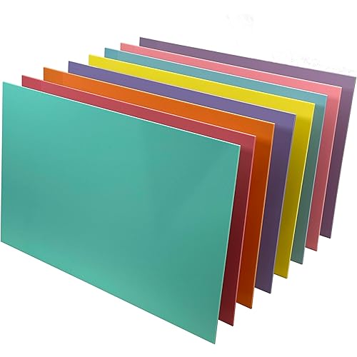 Pastel Acrylic Variety Pack | 2.6mm (1/8th Inch), 12x19 inch, CO2 Laser & Glowforge Performance Series Ready, cast Acrylic in a Variety of Solid Opaque Colors, Craft Closet Brand