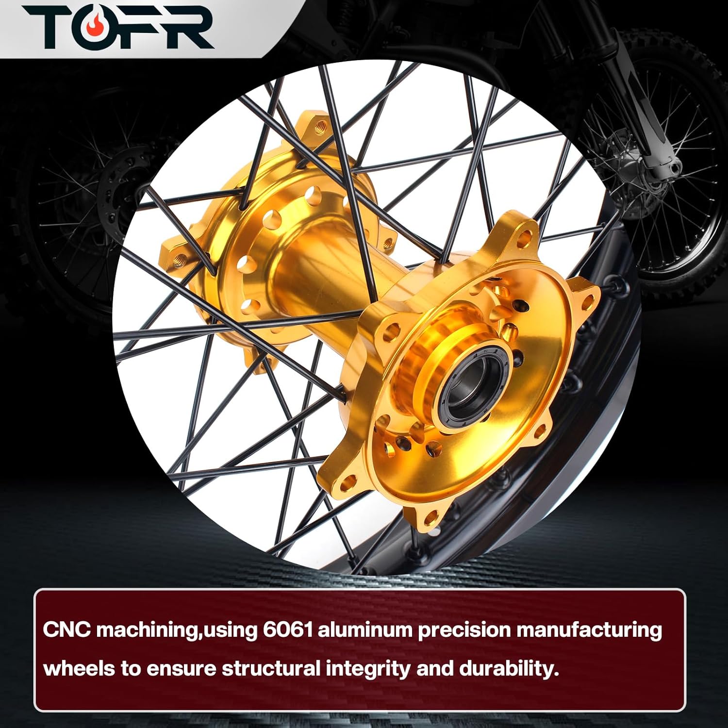 TOFR RMZ250 2007-2024 Rear 19" x 2.15" Wheel Hub Rim for Suzuki RMZ450 2005-2024
