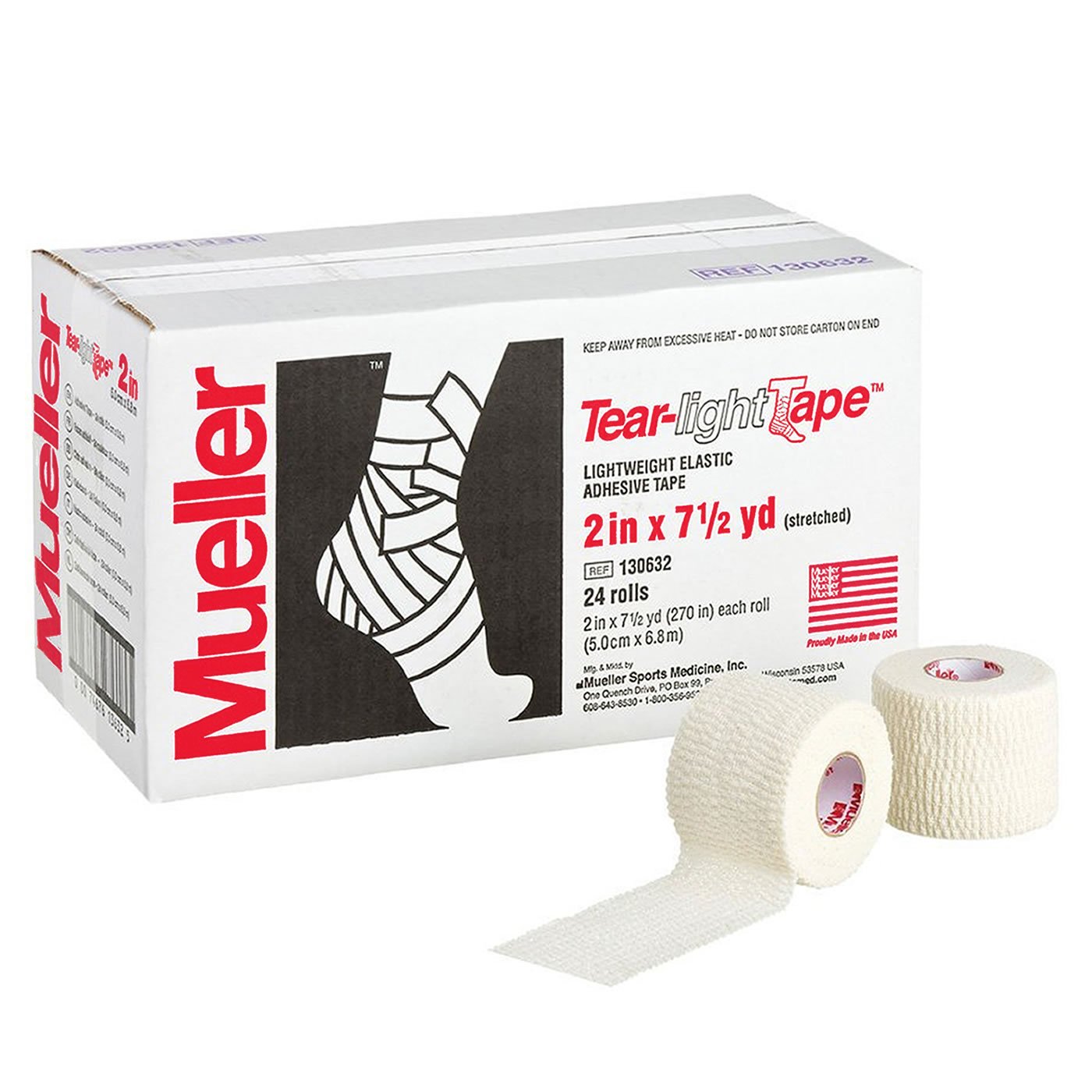 Tear-Light Tape, White, 2" x 7.5 yd., 24 Rolls