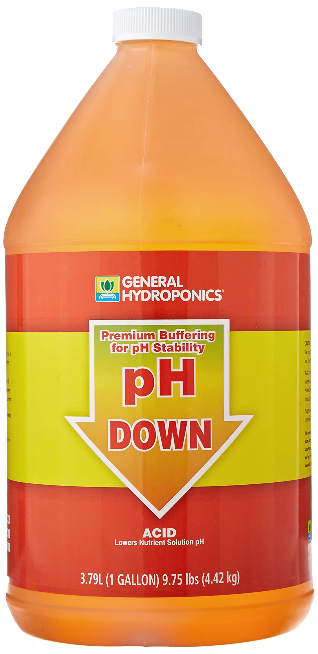 General Hydroponics pH Down Liquid Premium Buffering For Stability, 1-Gallon