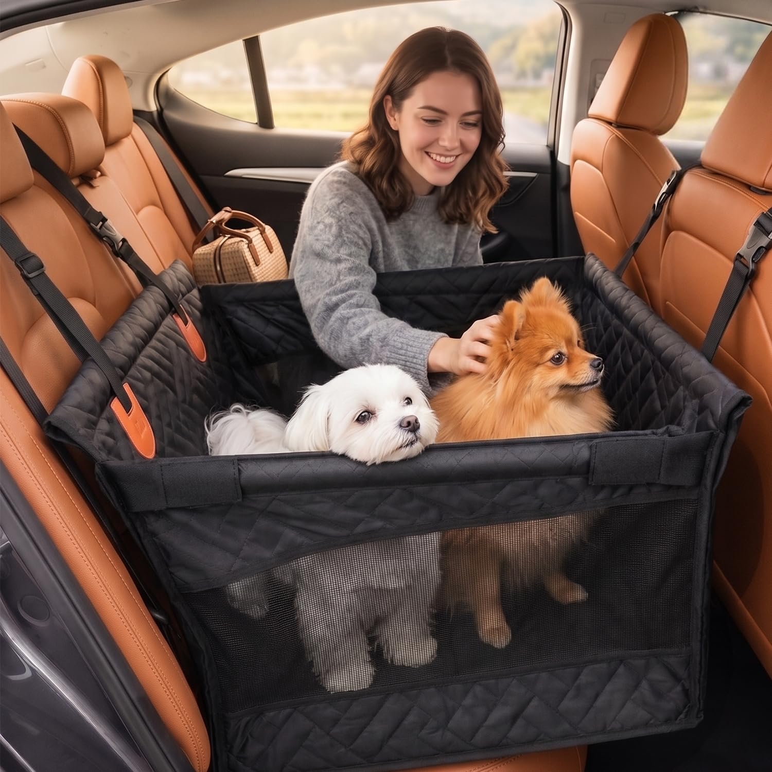 FEDPET Dog Car Seat for Medium & Large Dogs up to 50kg, 56×56×52cm, Size L