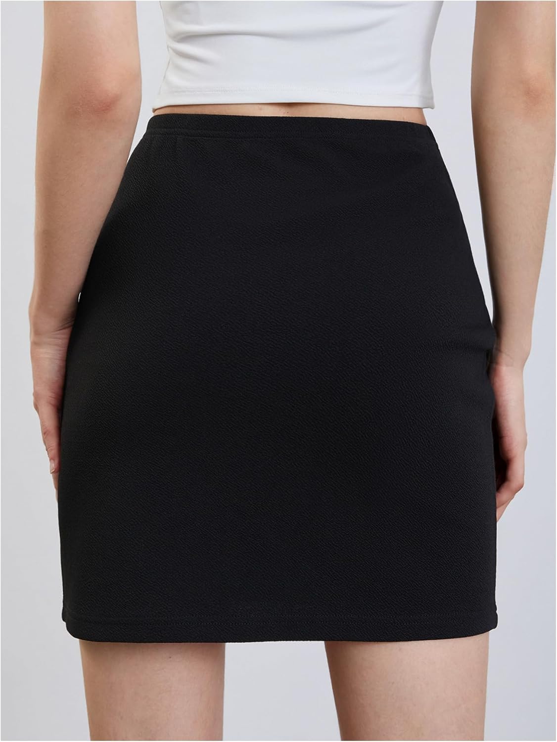 SOLY HUX Women's Plus Size High Waist Elastic Slit Sexy Stretch Fitted Bodycon Mini Skirts - Image 2