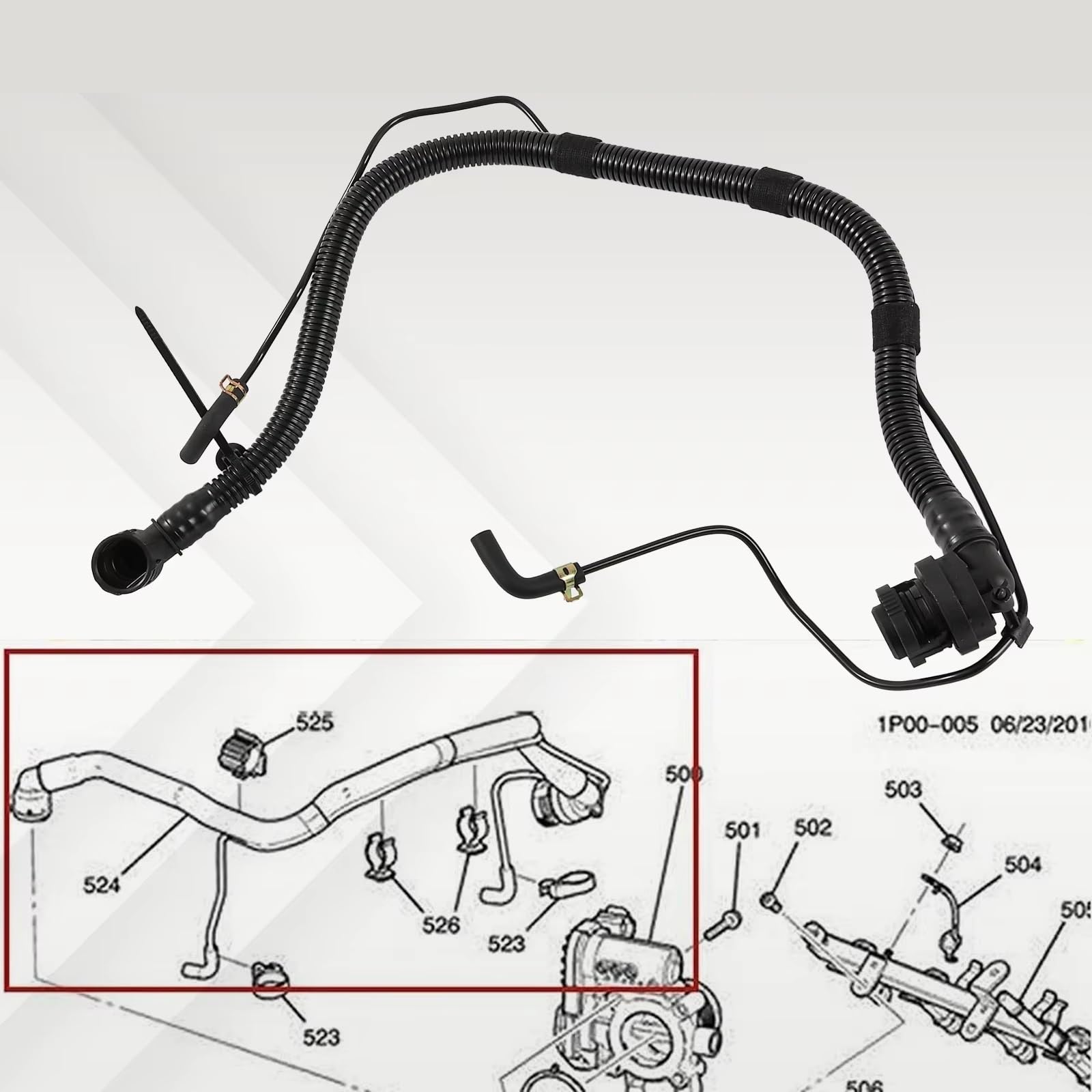 Manguera de Control de emisiones, para Opel, para Astra Mk6 J Hatchback P10 2010 2011 2012 2013 2014 2015 Manguera de ventilación del cárter PCV Tubo 25193343 55568267