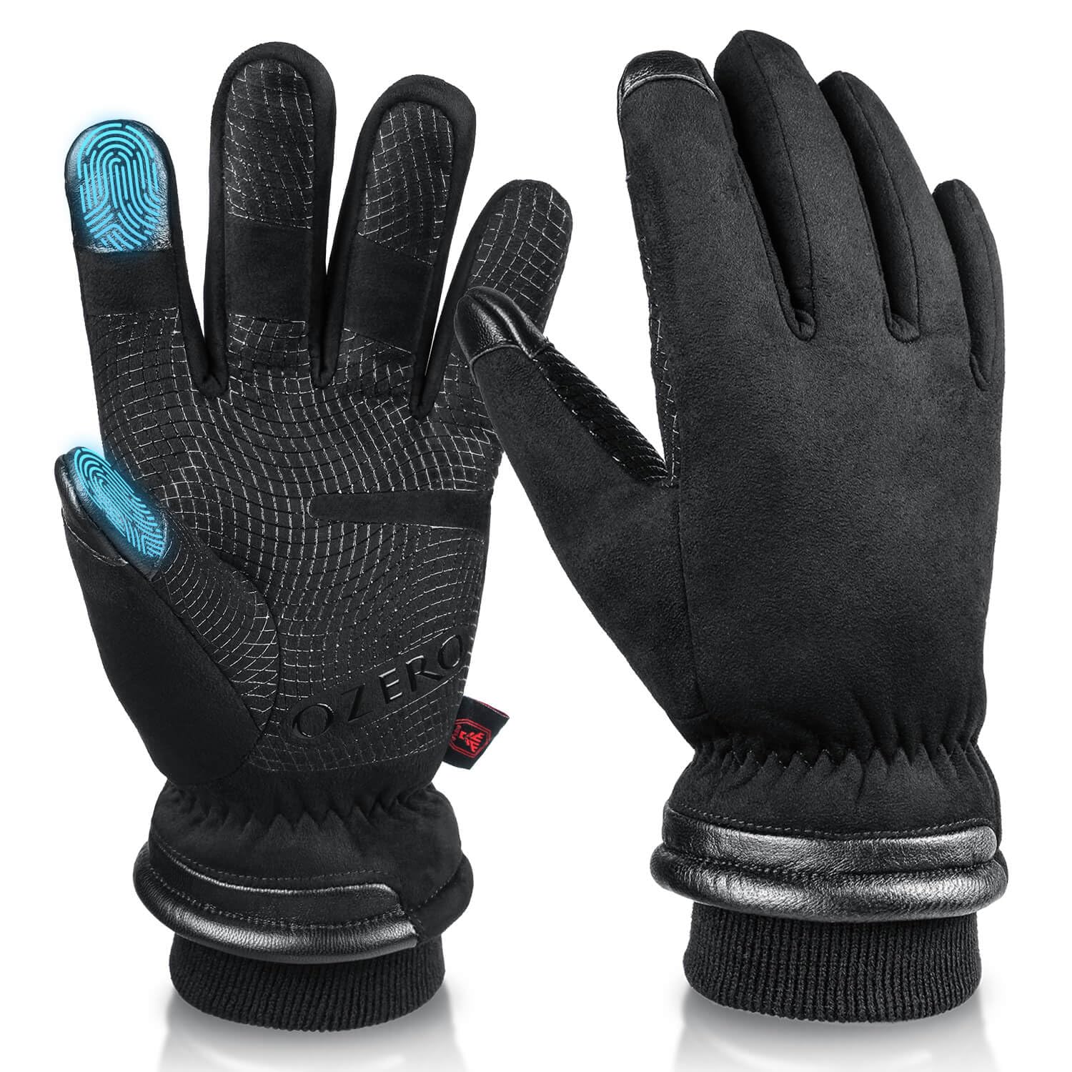 OZERO Mens Gloves for Cold Weather: Waterproof Touchscreen Winter Gloves