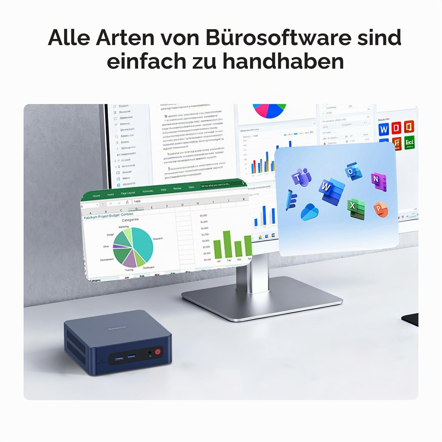 Beelink SER3 Mini PC, AMD Ryzen 3 3200U (2C/4T, bis 3,5GHz) Micro Desktop Computer, 8GB DDR4 RAM, 256GB NVMe SSD, WiFi5, BT5.0, 1000Mbps LAN, Dual HDMI, Dual Displays