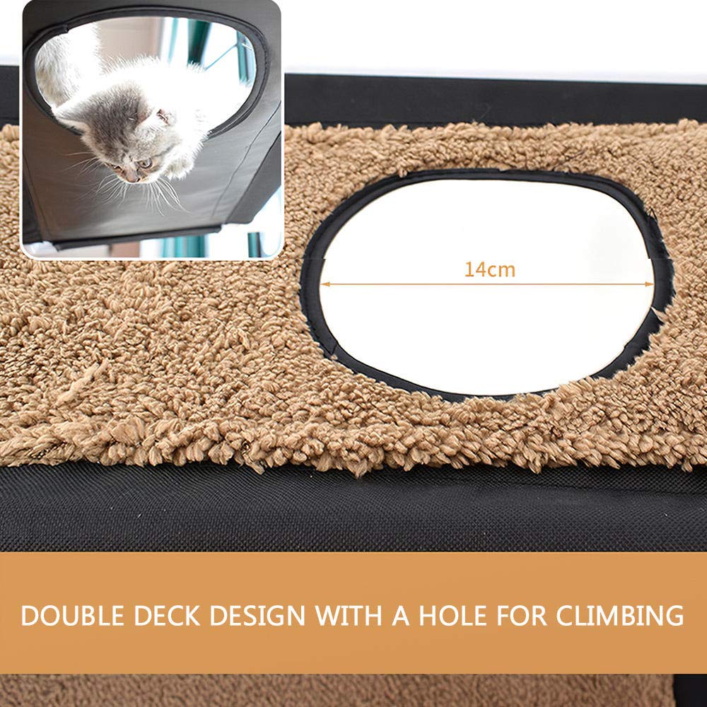 Katzenhängematte Pet Cat Double Deck Fenster Barsch Hängemattenbett Hängende Saugnäpfe Sitz Cat Regale Sunbathe Hängemattenbett 20Kg 1St