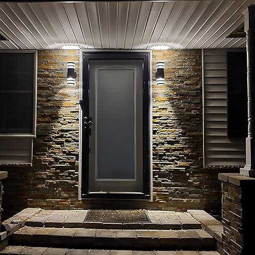 Miniatura 6 de Tewei 1 paquete de luces LED cuadradas hacia arriba y hacia abajo, luz de montaje en pared para exteriores, 14 W, IP65, 3000 K, 1100 LM, blanco