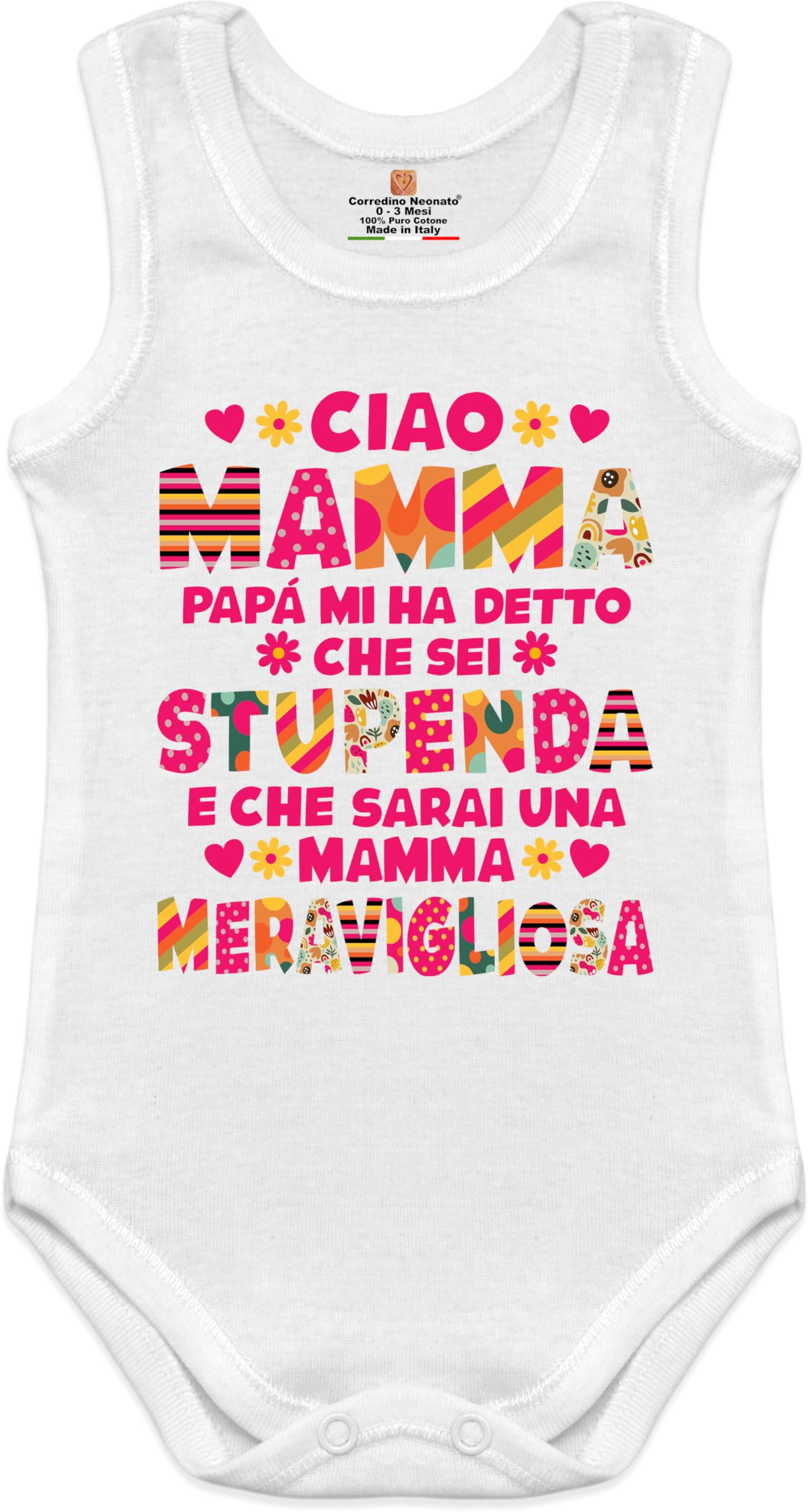 Corredino Neonato maschio e femmina idea regalo primo compleanno Papà e Mamma - Body neonato Cotone Maniche Corte, bavetta e cappello con frase dedica in Azzurro e Rosa