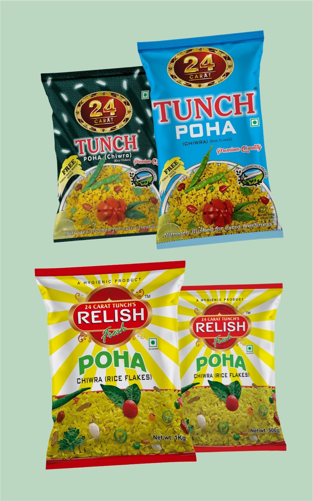 24 Carat Tunch Poha with FreeTastemaker 2.7 Kg Combo of 4 Pack Best in Quality and Easy to Prepare