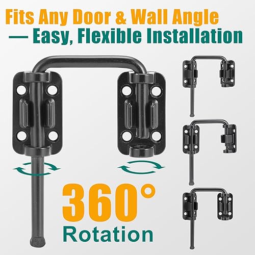 Miniatura 2 de HBL' Cerradura de puerta corrediza de vidrio, puerta corredera de patio para niños con pestillo de bucle, flexible para puertas irregulares, acero