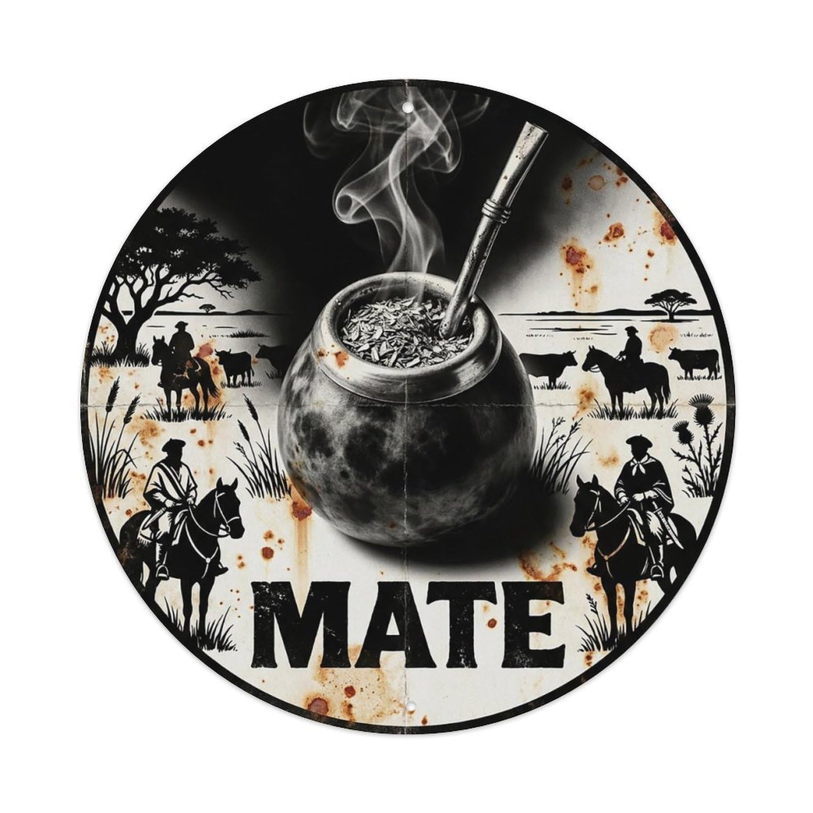 Tea Beverage Latin American Brew Station Retro Contrast Metal Tin Sign