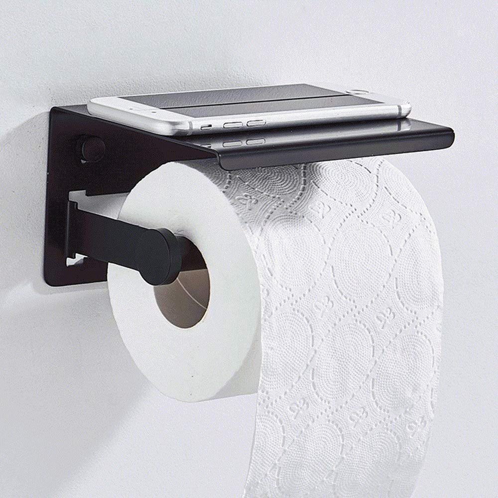 Uchwyt na papier toaletowy - rolkę papieru toaletowego, ścienny uchwyt z półką telefon komórkowy