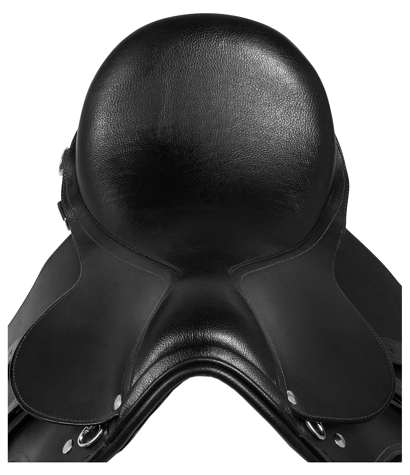 Sella per cavallo inglese in pelle per tutti gli usi, set di finimenti per cavalli da 12" a 18" (17" Seat)