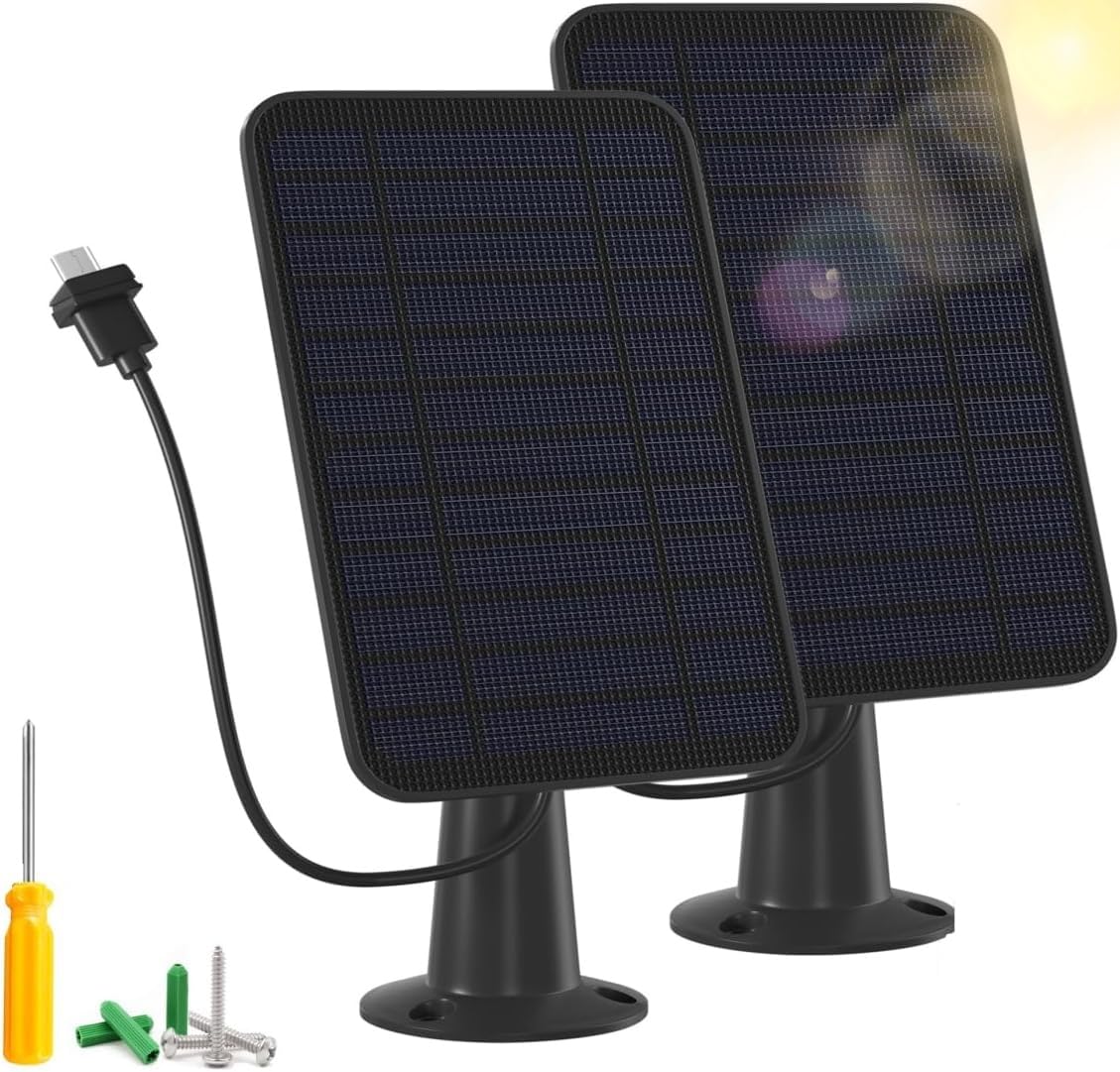 5W Solar Panel Charger Compatible with Blink Outdoor/Outdoor(3rd Gen)/XT XT2 Camera, Solar Panel for Blink Camera, 13.1ft Charging Cable & Rubber Plug, IP65 Weatherproof with Secure Wall Mount, 2 Pack-picture-15