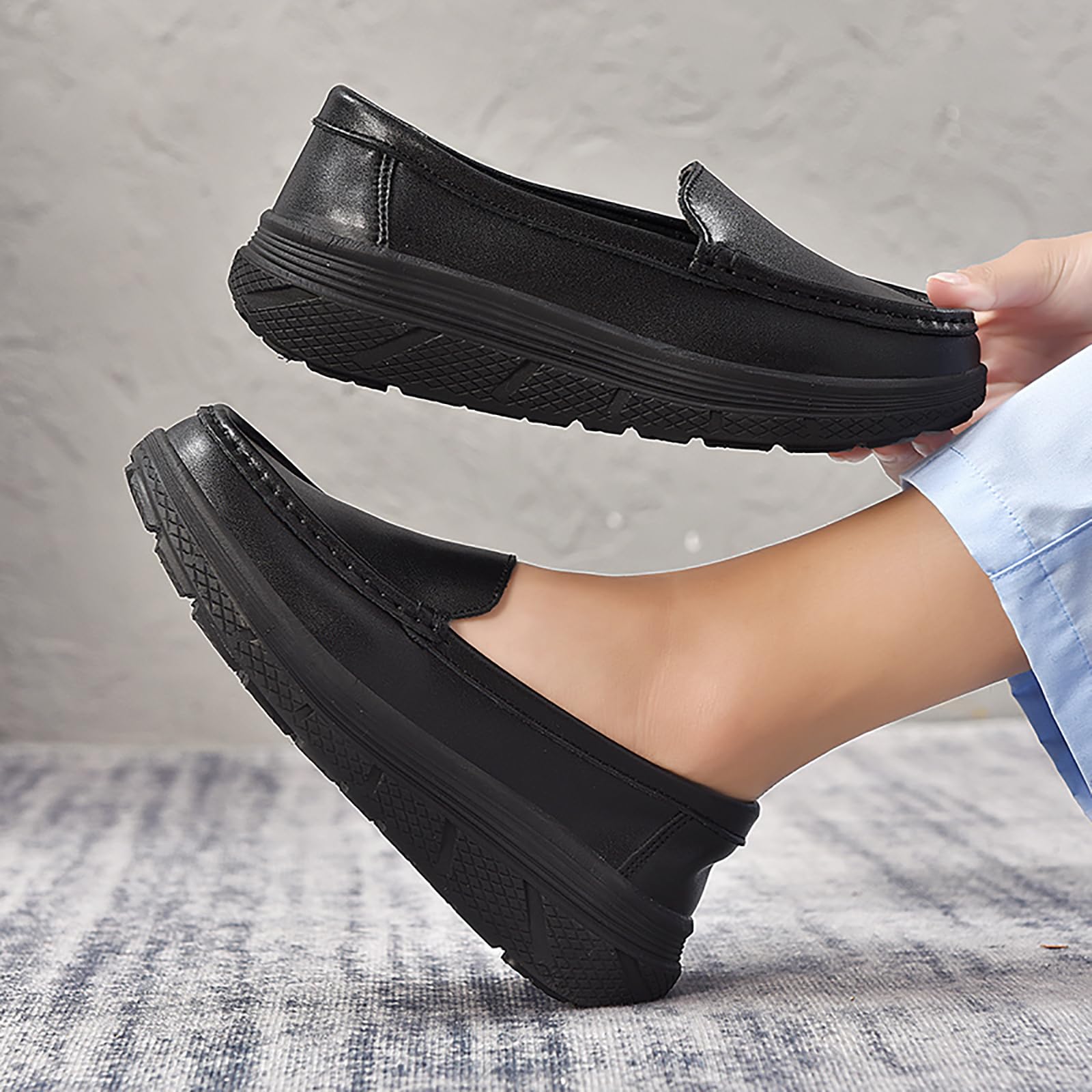 Zapatos ortopédicos de trabajo para enfermera, cómodos y transpirables, antideslizantes, para enfermería, restaurante, trabajo, piel, para caminar