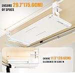 ERGOMAKER Plateau de clavier sous le bureau 25,6"×11.8" (65×30cm), coulissant ergonomique réglable & Mouse Tray Slide Out Easy Assemblage, Convient pour le bureau/maison/école (blanc)