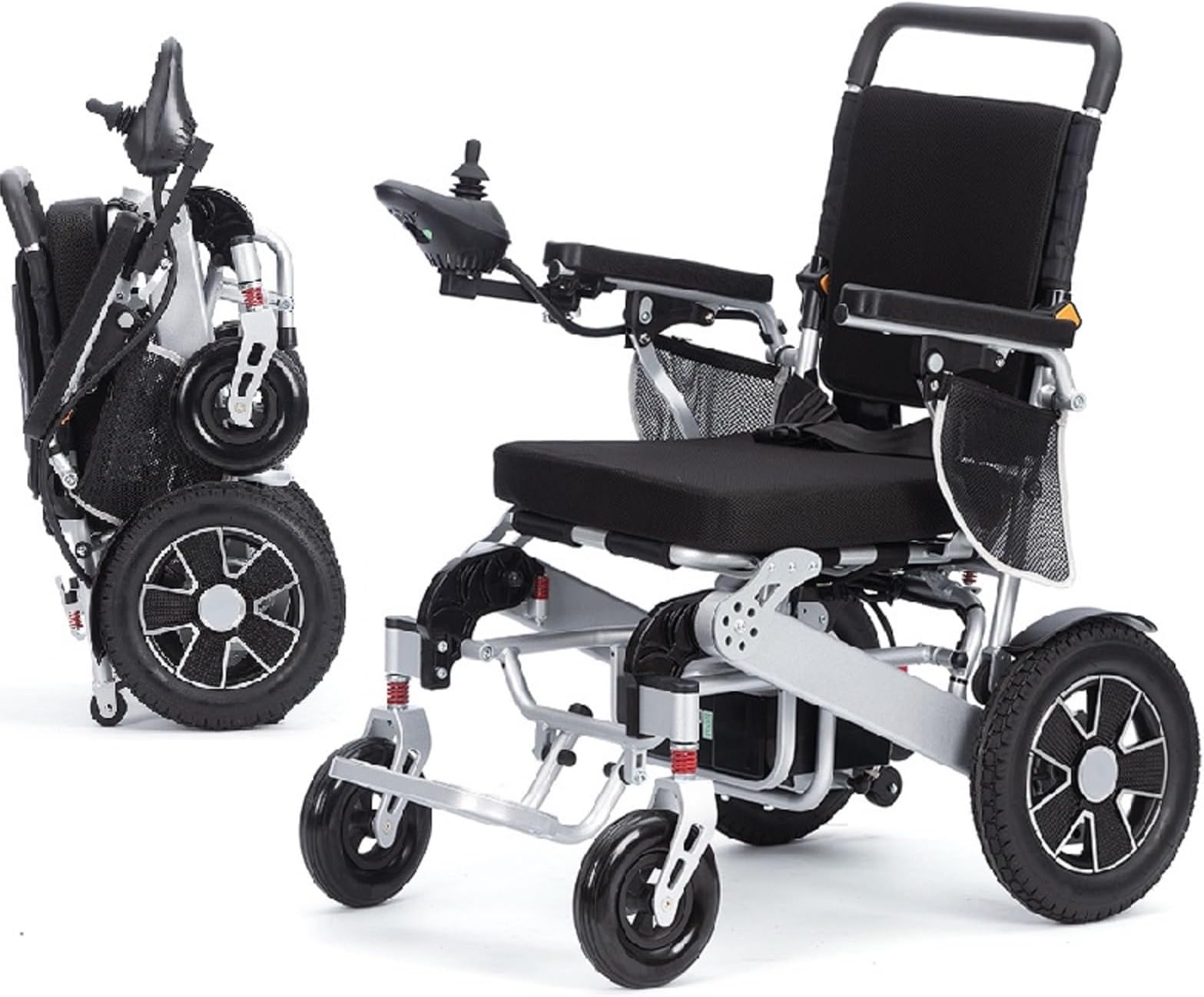 12 Miles Long Range, Electric Wheelchairs for Adults Lightweight Foldable All Terrain Motorized Wheelchair for Seniors Intelligent Power Wheelchair Compact Portable