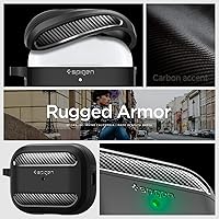 Vista 2 de Spigen Rugged Armor Designed for AirPods Pro 2nd Generation Case 2022/2023 (USB-C/Lightning Cable) Cover with Carabiner - Matte Black