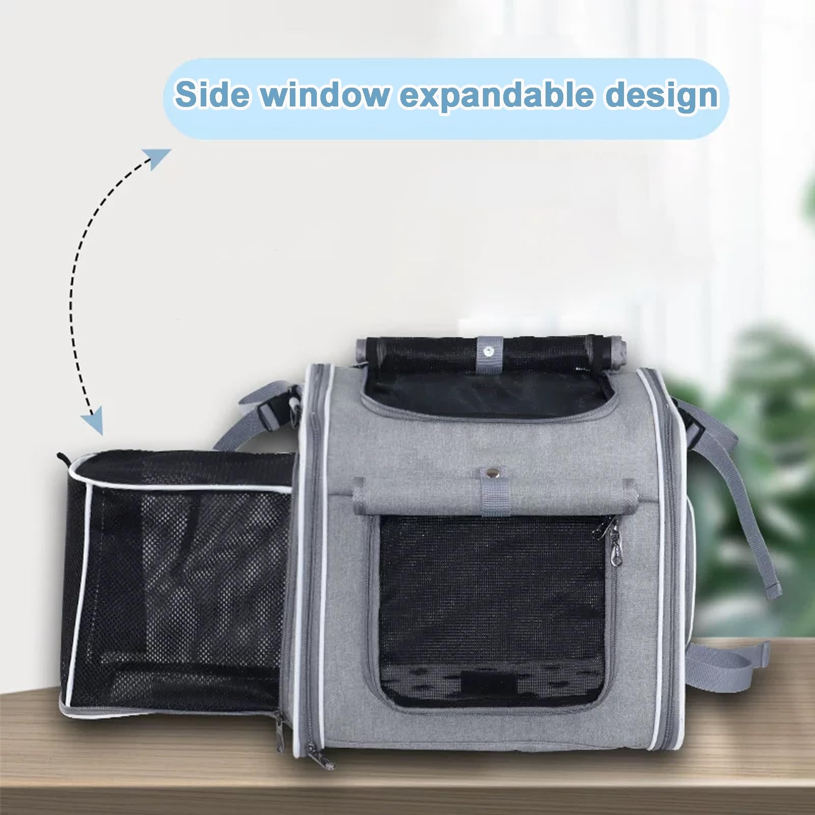 Mochila Perro Pequeño Soporta 12 Lbs Plegable Expandible Transportín Gato | Bien Ventilado con Correa de Seguridad Interior, Cesta de Bicicleta para Perro(Style 2)