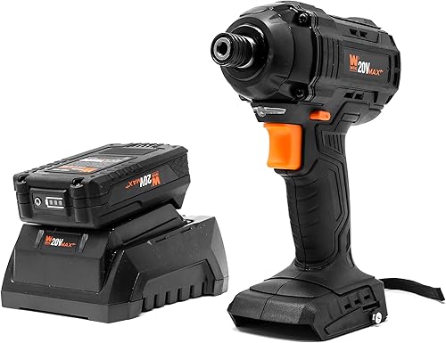 Miniatura 4 de WEN Destornillador de impacto inalámbrico, sin escobillas con batería de iones de litio de 20 V Max 2.0 Ah y cargador (20135)