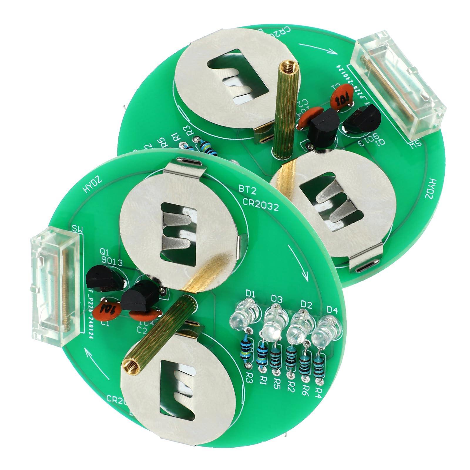 Alasum 2 Sets Electronic Gyroscope Soldering Kit DIY Project with LED Lights, Solder Practice Training Set for Stem Teaching and Electronics Learning in Schools and Beginners