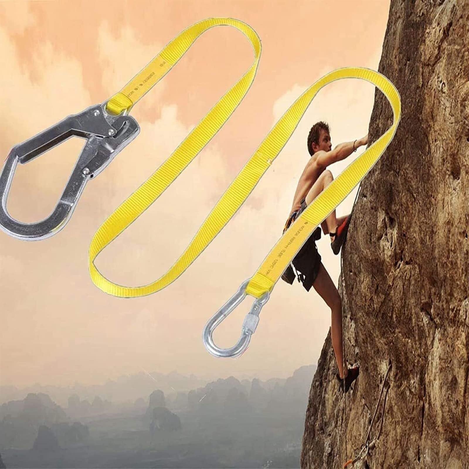 Cordón de seguridad con ganchos a presión, arnés para exteriores, cuerda de protección con mosquetón, 180 cm de longitud
