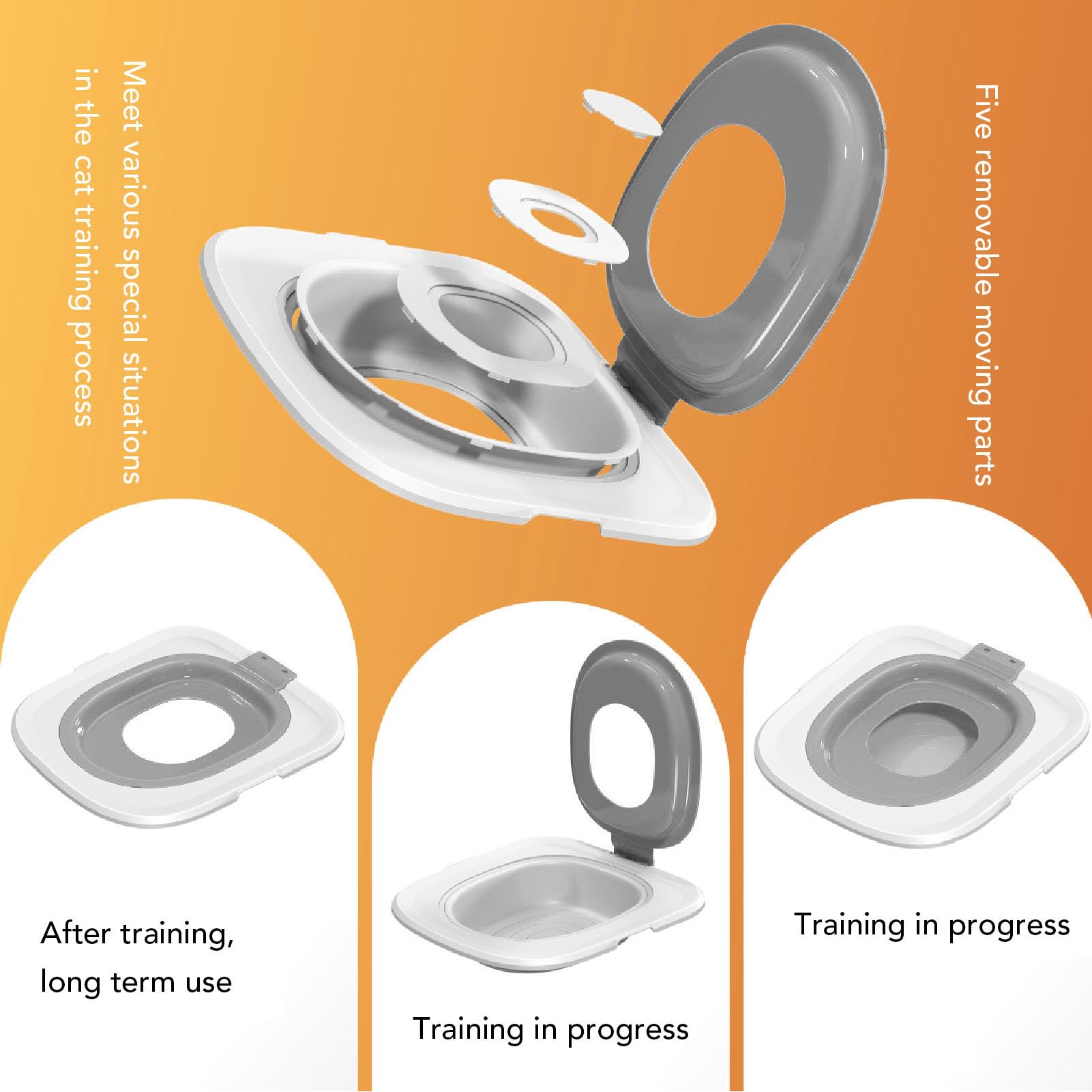 Kit D'entraînement à la Toilette pour Chat, Siège D'urinoir Professionnel Réutilisable pour Entraîneur de Toilettes pour Chat Siège D'entraînement de Toilette Pot