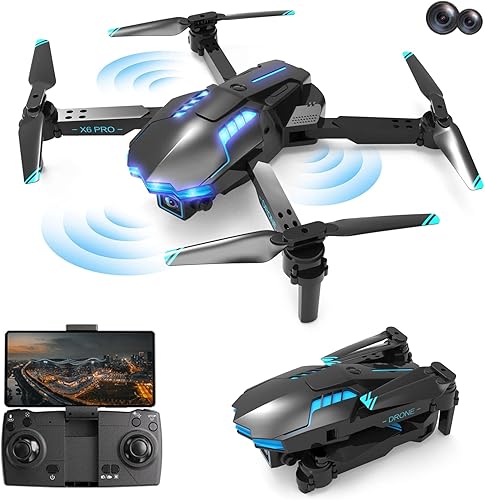 Dron para adultos con un solo doble 1080P HD FPV Drone control remoto Juguetes modo sin cabeza Dron inteligente para evitar obstáculos