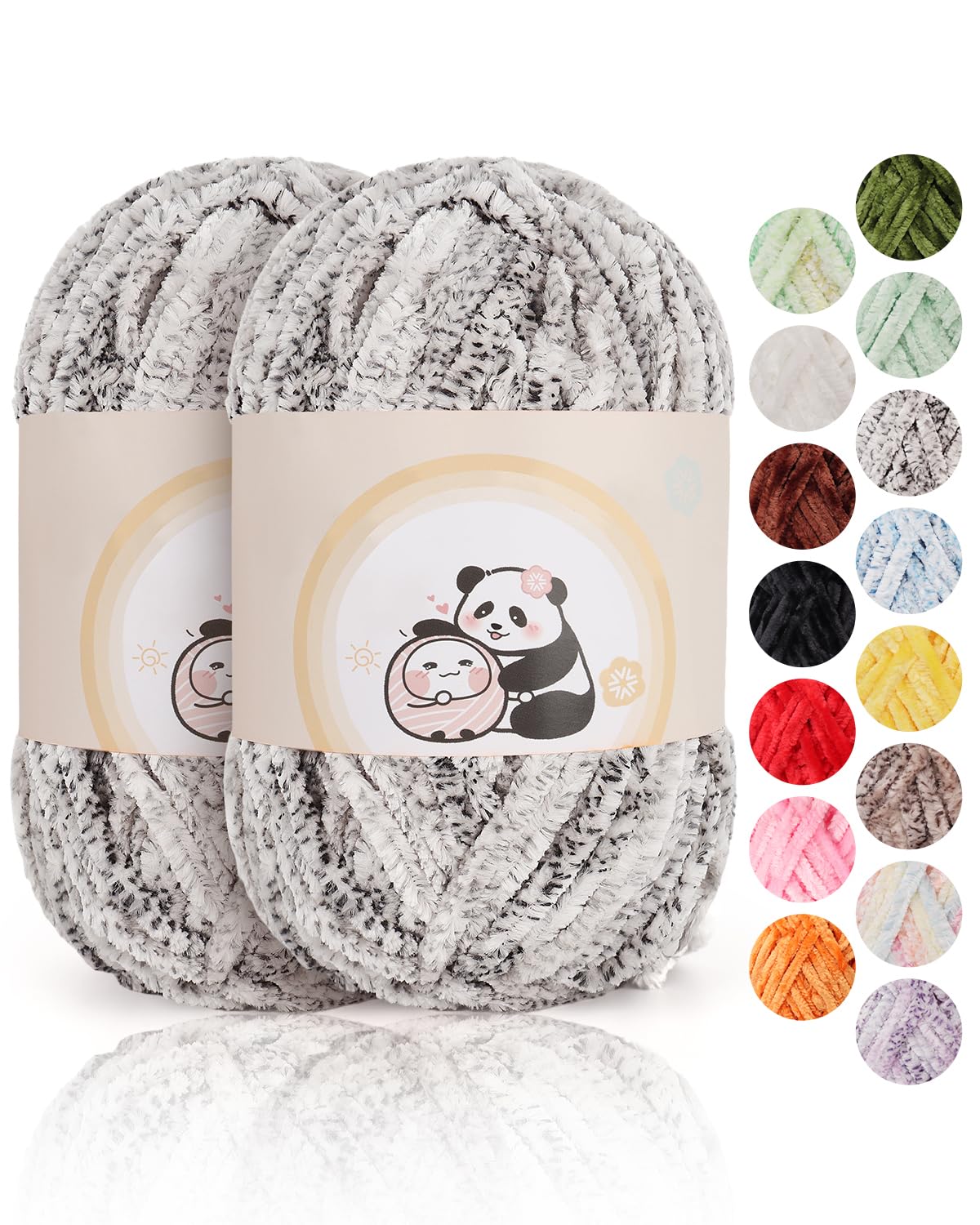 Aeelike 200g Warme Chenille Wolle zum Häkeln, Flauschige Dicke Garn zum Handstricken, Samt Velvet Babywolle zum Stricken