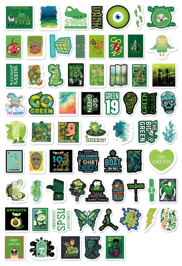 Seedware 50 Pcs Cute Stickers,Zombie Halloween,Vinyl Waterproof Stickers for Water Bottles Laptop Skateboard Journaling Scrapbook, Sticker Decals for Adults Teens Girls Kids and Women (Green Zone) 1