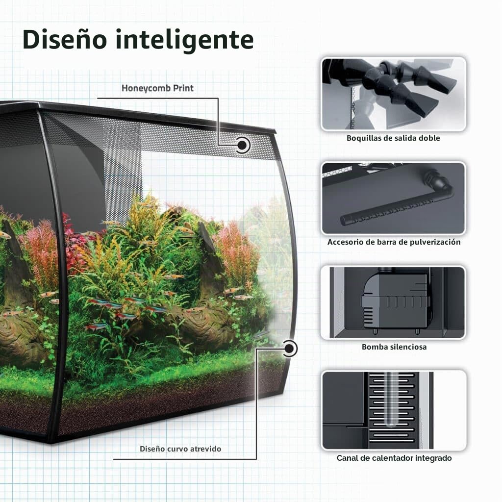 Acuario Kit Fluval Flex 2.0, Negro 34 l