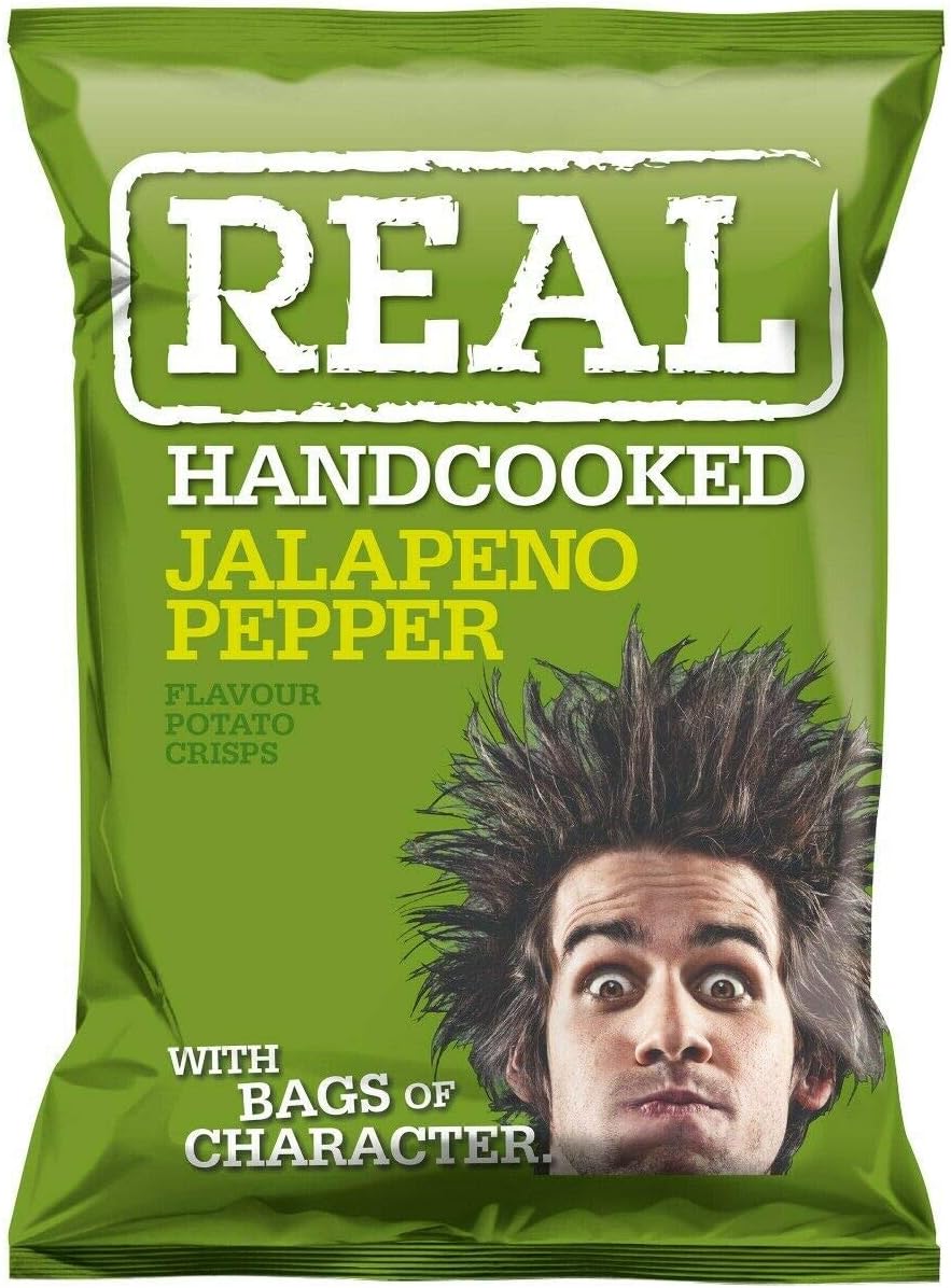 Real Crisps Hand Cooked Jalapeno Pepper Flavour 24 x 35g