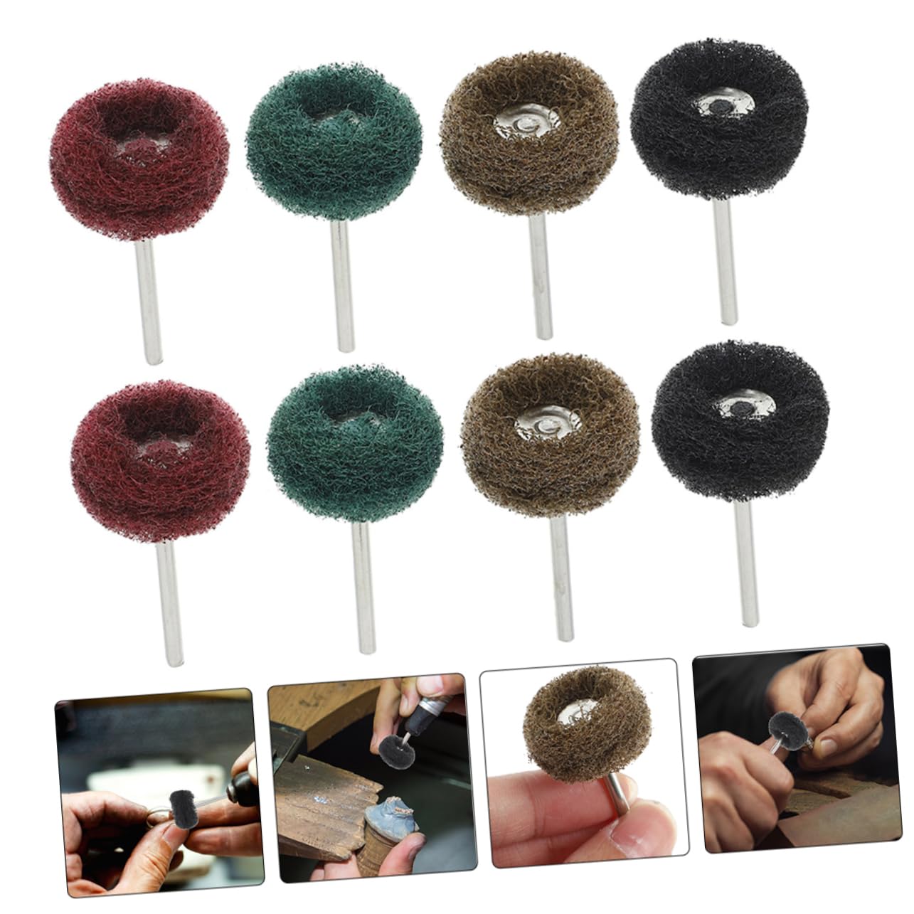 Gatuida Kit Di 4 Ruote Lucidanti Per Trapano Versatile Lucidatura Lucidatura Tampone Abrasivo Materiale in Acciaio Strumento Lucidatore Per Ruote in Metallo 20 Pezzi*4