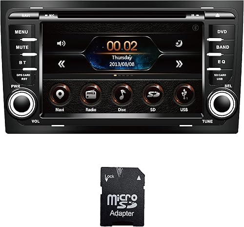 Amaseaudio Wince - Estéreo para automóvil, 2 DIN, compatible con Audi A4 S4 RS4, pantalla táctil de 7 pulgadas, DSP+, reproductor de DVD en el
