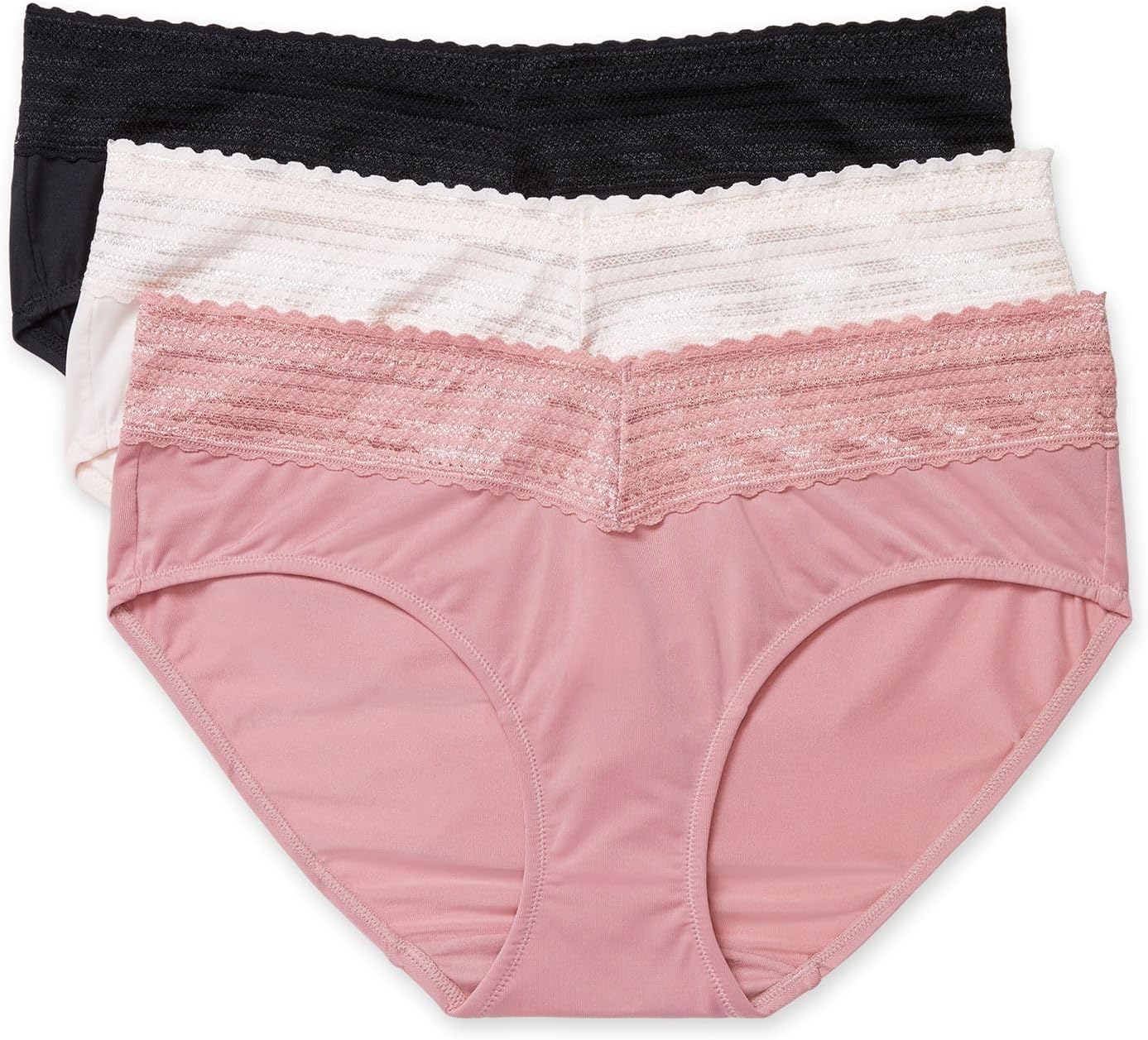 Warner's womens Warners Blissful Benefits Dig-free Microfiber Lace Hipster 3-pack Ru1793w