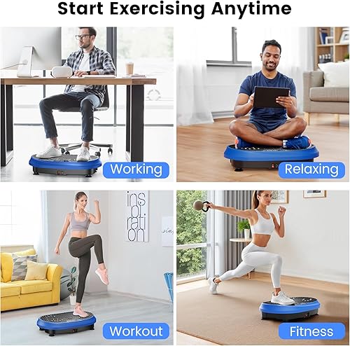 Miniatura 8 de Máquina de ejercicios con placa de vibración, plataforma de fitness vibrante para drenaje linfático, equipo de entrenamiento de agitador de cuerpo