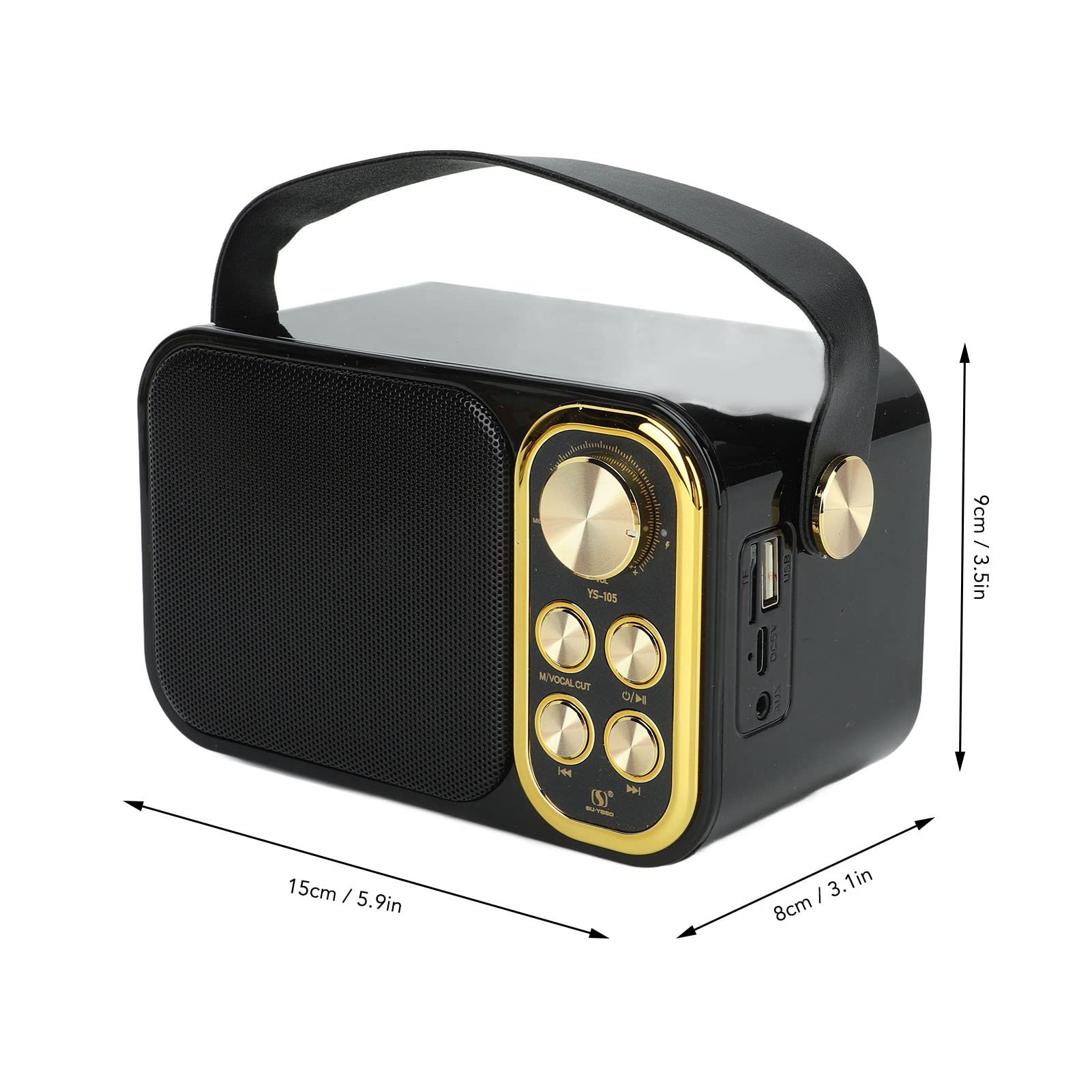 NDNCZDHC Karaoke Machine with Two Wireless Microphones Portable Bluetooth Speaker for Party Multiple Voice Effects Karaoke 3000mah High Capacity Battery for Home Party(Black)